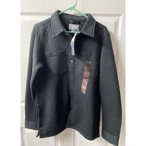 Berkeley Johnson Mens Jacket Size Small Black Quilted Schacket NWT Snaps Pockets